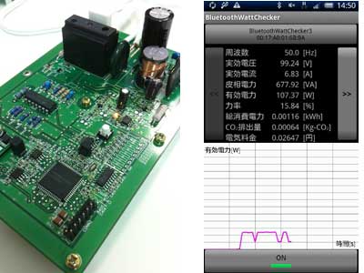 試作機BWC-1とスマートフォンアプリ画面