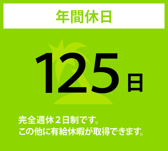 年間休日：125日